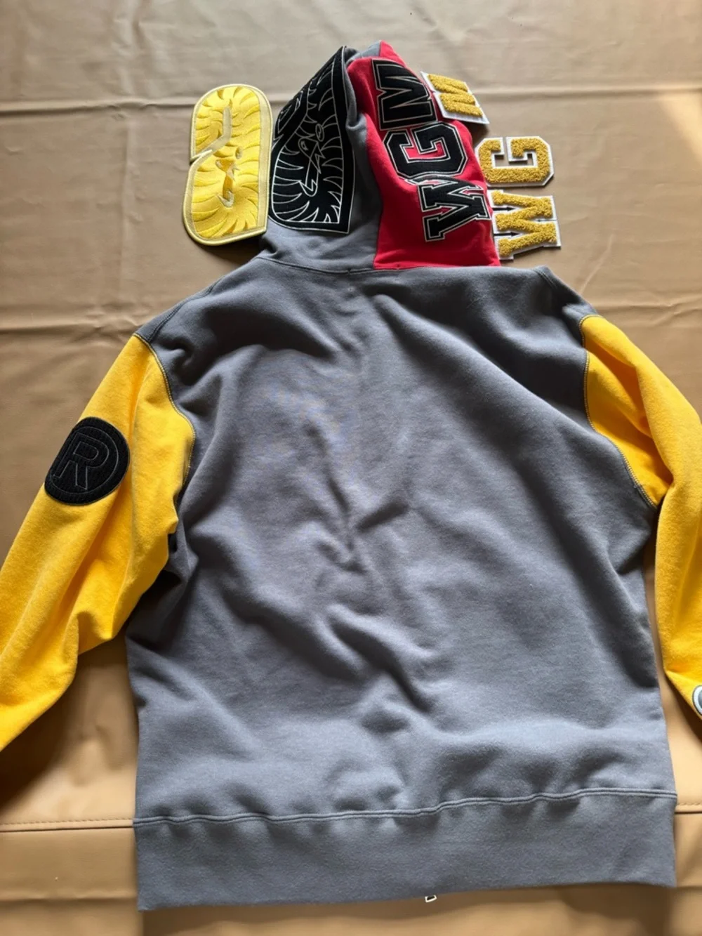 A Bathing Ape Shark Full Zip Patch Hoodie Malaysia- Gray - Picture 3 of 10